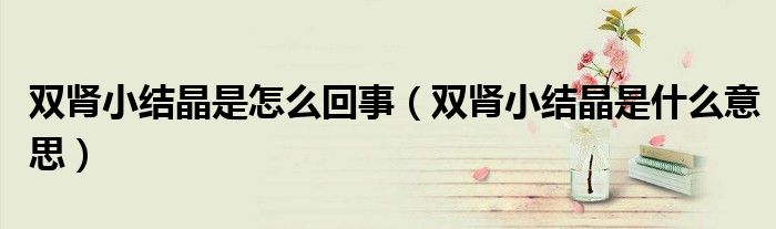 雙腎小結(jié)晶是怎么回事（雙腎小結(jié)晶是什么意思）