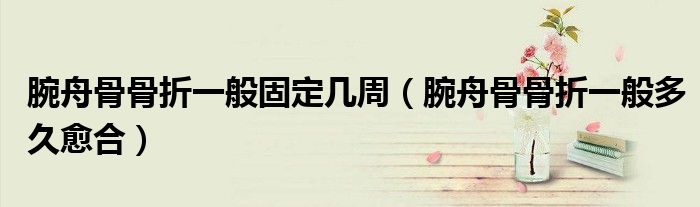 腕舟骨骨折一般固定幾周（腕舟骨骨折一般多久愈合）