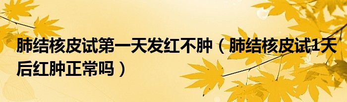 肺結(jié)核皮試第一天發(fā)紅不腫（肺結(jié)核皮試1天后紅腫正常嗎）