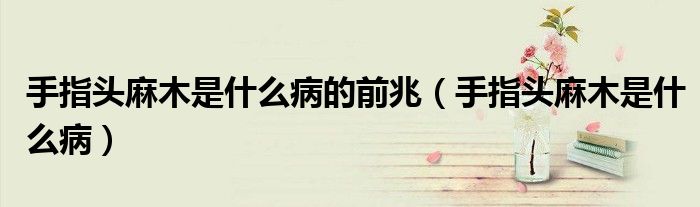 手指頭麻木是什么病的前兆（手指頭麻木是什么?。?class='thumb lazy' /></a>
		    <header>
		<h2><a  href=