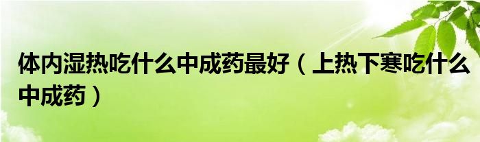 體內(nèi)濕熱吃什么中成藥最好（上熱下寒吃什么中成藥）