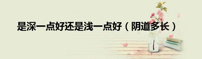 是深一點好還是淺一點好（陰道多長）