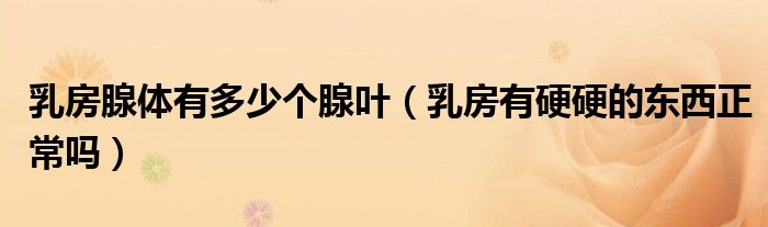 乳房腺體有多少個(gè)腺葉（乳房有硬硬的東西正常嗎）