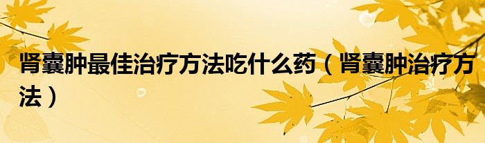 腎囊腫最佳治療方法吃什么藥（腎囊腫治療方法）