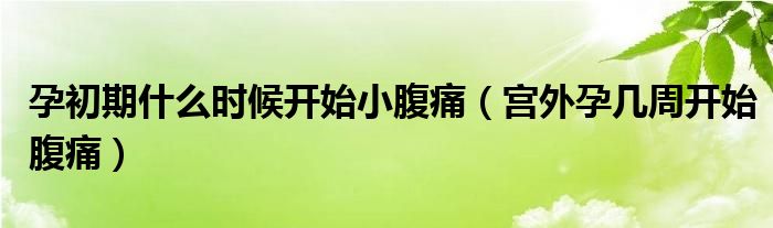 孕初期什么時(shí)候開始小腹痛（宮外孕幾周開始腹痛）
