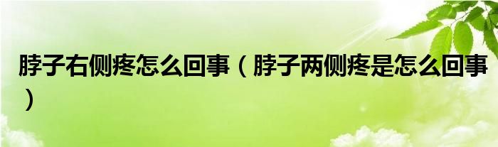 脖子右側(cè)疼怎么回事（脖子兩側(cè)疼是怎么回事）