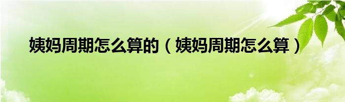 姨媽周期怎么算的(姨媽周期怎么算)