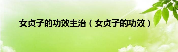 女貞子的功效主治(女貞子的功效)