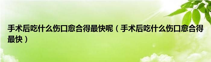 手術(shù)后吃什么傷口愈合得最快呢（手術(shù)后吃什么傷口愈合得最快）