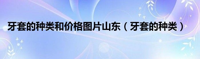 牙套的種類和價格圖片山東（牙套的種類）