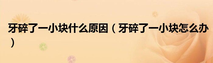 牙碎了一小塊什么原因(牙碎了一小塊怎么辦)