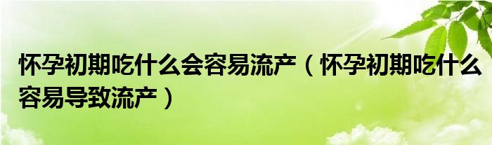 懷孕初期吃什么會(huì)容易流產(chǎn)（懷孕初期吃什么容易導(dǎo)致流產(chǎn)）