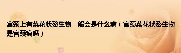 宮頸上有菜花狀贅生物一般會是什么?。▽m頸菜花狀贅生物是宮頸癌嗎）