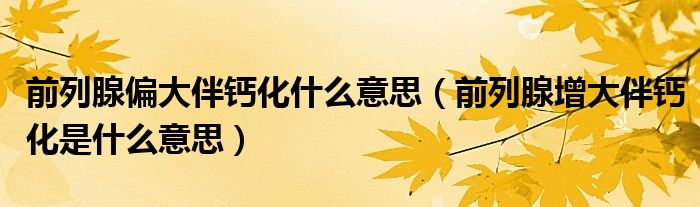 前列腺偏大伴鈣化什么意思（前列腺增大伴鈣化是什么意思）