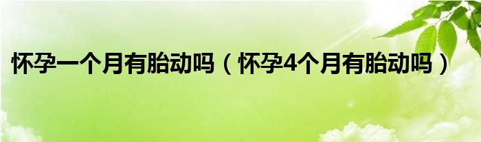 懷孕一個月有胎動嗎（懷孕4個月有胎動嗎）