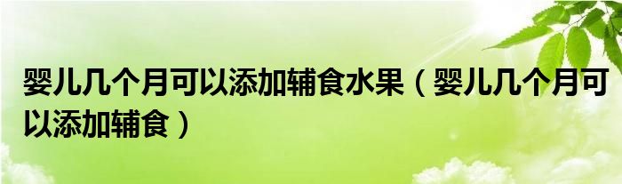嬰兒幾個月可以添加輔食水果（嬰兒幾個月可以添加輔食）