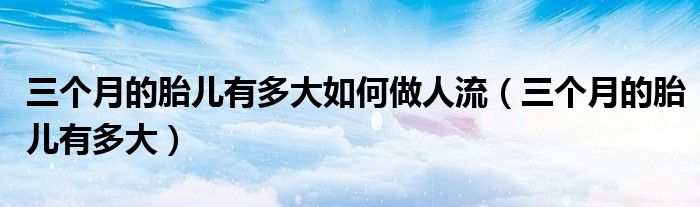 三個(gè)月的胎兒有多大如何做人流（三個(gè)月的胎兒有多大）
