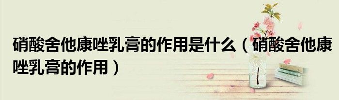 硝酸舍他康唑乳膏的作用是什么(硝酸舍他康唑乳膏的作用)