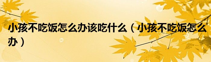 小孩不吃飯?jiān)趺崔k該吃什么（小孩不吃飯?jiān)趺崔k）