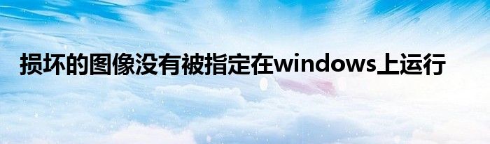 損壞的圖像沒有被指定在windows上運行