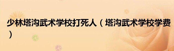 少林塔溝武術(shù)學(xué)校打死人（塔溝武術(shù)學(xué)校學(xué)費(fèi)）