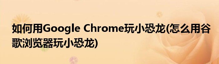 如何用Google Chrome玩小恐龍(怎么用谷歌瀏覽器玩小恐龍)