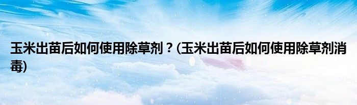 玉米出苗后如何使用除草劑？(玉米出苗后如何使用除草劑消毒)