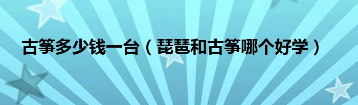 古箏多少錢一臺（琵琶和古箏哪個(gè)好學(xué)）