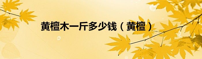 黃檀木一斤多少錢（黃檀）