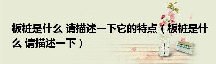 板樁是什么 請描述一下它的特點（板樁是什么 請描述一下）