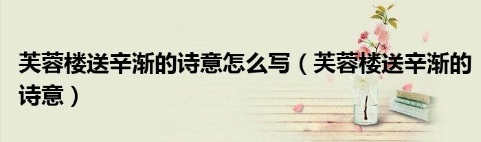 芙蓉樓送辛漸的詩(shī)意怎么寫(xiě)（芙蓉樓送辛漸的詩(shī)意）