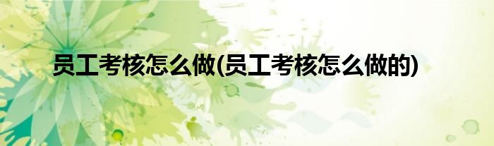 員工考核怎么做(員工考核怎么做的)