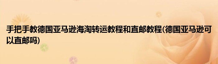 手把手教德國亞馬遜海淘轉(zhuǎn)運(yùn)教程和直郵教程(德國亞馬遜可以直郵嗎)