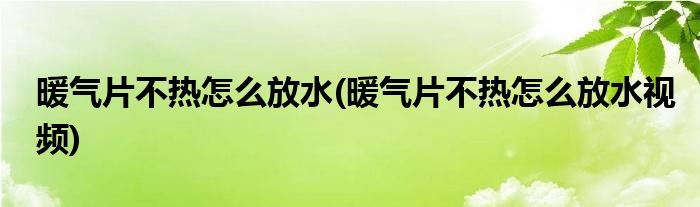 暖氣片不熱怎么放水(暖氣片不熱怎么放水視頻)