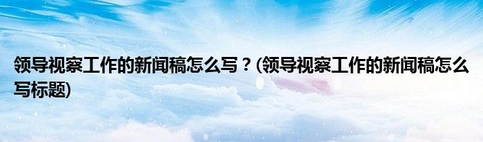 領(lǐng)導(dǎo)視察工作的新聞稿怎么寫？(領(lǐng)導(dǎo)視察工作的新聞稿怎么寫標(biāo)題)
