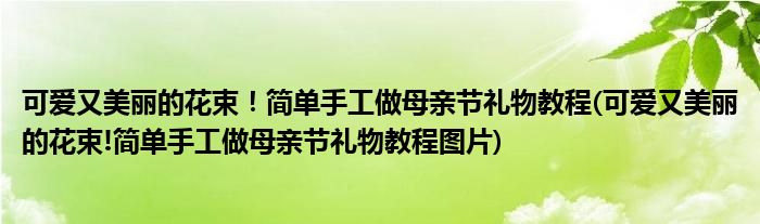 可愛(ài)又美麗的花束！簡(jiǎn)單手工做母親節(jié)禮物教程(可愛(ài)又美麗的花束!簡(jiǎn)單手工做母親節(jié)禮物教程圖片)
