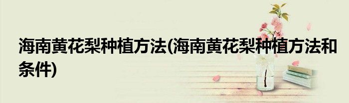 海南黃花梨種植方法(海南黃花梨種植方法和條件)