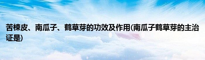 苦楝皮、南瓜子、鶴草芽的功效及作用(南瓜子鶴草芽的主治證是)