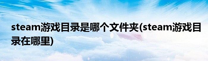 steam游戲目錄是哪個文件夾(steam游戲目錄在哪里)