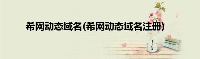希網(wǎng)動態(tài)域名(希網(wǎng)動態(tài)域名注冊)
