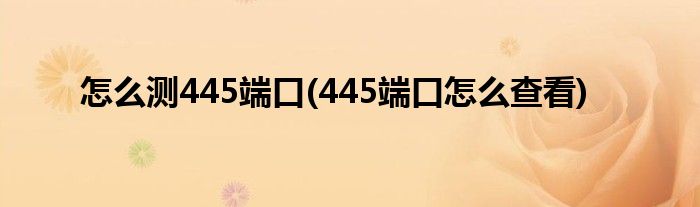 怎么測445端口(445端口怎么查看)