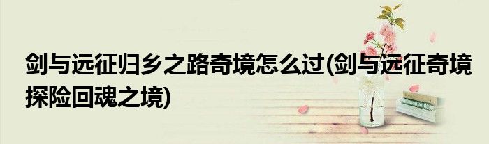 劍與遠征歸鄉(xiāng)之路奇境怎么過(劍與遠征奇境探險回魂之境)