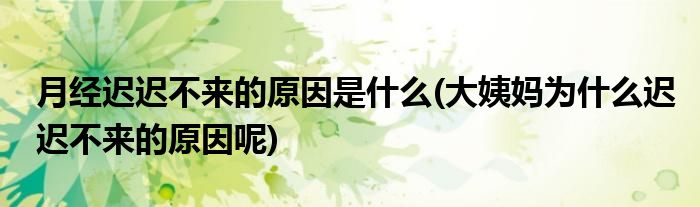 月經(jīng)遲遲不來的原因是什么(大姨媽為什么遲遲不來的原因呢)