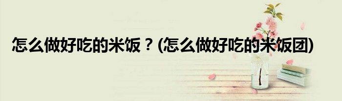 怎么做好吃的米飯？(怎么做好吃的米飯團(tuán))