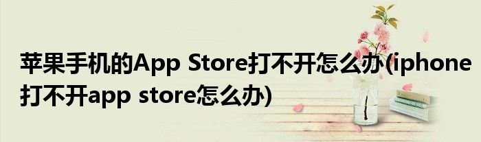 蘋果手機的App Store打不開怎么辦(iphone打不開app store怎么辦)