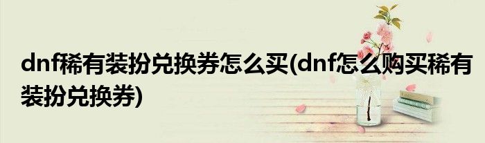 dnf稀有裝扮兌換券怎么買(mǎi)(dnf怎么購(gòu)買(mǎi)稀有裝扮兌換券)