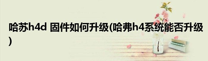哈蘇h4d 固件如何升級(哈弗h4系統(tǒng)能否升級)