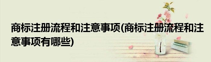商標(biāo)注冊(cè)流程和注意事項(xiàng)(商標(biāo)注冊(cè)流程和注意事項(xiàng)有哪些)