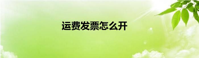 運(yùn)費(fèi)發(fā)票怎么開