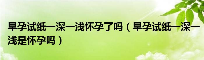 早孕試紙一深一淺懷孕了嗎(早孕試紙一深一淺是懷孕嗎)